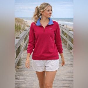 Vineyard Vines Pink Quarter-Zip Pullover XS